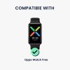 Set 4 Adaptori prindere curea de 18 mm Kwmobile pentru OPPO Watch Free, Argintiu/Negru, Otel, KWM0000255H001C