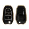 Husa Cheie Auto Kwmobile pentru Opel 3 Butoane - Keyless Go, Negru/Auriu, Silicon, KWM0000256D001C