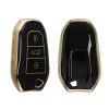 Husa Cheie Auto Kwmobile pentru Opel 3 Butoane - Keyless Go, Negru/Auriu, Silicon, KWM0000256D001C