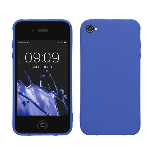 Husa Kwmobile pentru Apple iPhone 4/iPhone 4s, Albastru, Silicon, KWM000022PG003C