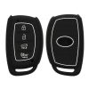 Husa Cheie Auto Kwmobile pentru Hyundai 4 Butoane, Negru, Silicon, KWM0000256G001C