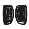 Husa Cheie Auto Kwmobile pentru Hyundai 4 Butoane, Negru, Silicon, KWM0000256G001C