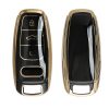 Husa Cheie Auto Kwmobile pentru Audi 3 Butoane - Keyless Go, Negru/Auriu, Silicon, KWM0000256J001C