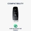 Husa Cheie Auto Kwmobile pentru Audi 3 Butoane - Keyless Go, Negru/Auriu, Silicon, KWM0000256J001C