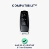 Husa Cheie Auto Kwmobile pentru Audi 3 Butoane - Keyless Go, Alb/Auriu, Silicon, KWM0000256J002C