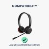 Set 2 Perne de urechi Kwmobile pentru Jabra Evove 80 MS/Evolve 80 UC, Negru, Piele ecologica, KWM0000257N001C