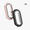 Set 2 Huse complete Kwmobile pentru Xiaomi Mi Band 8, Negru/Roz, Plastic, KWM0000206D003C