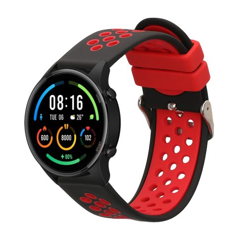 Curea Kwmobile pentru Xiaomi Mi Watch Color Sport/S1 Active, Negru/Rosu, Silicon, KWM0000258B001C