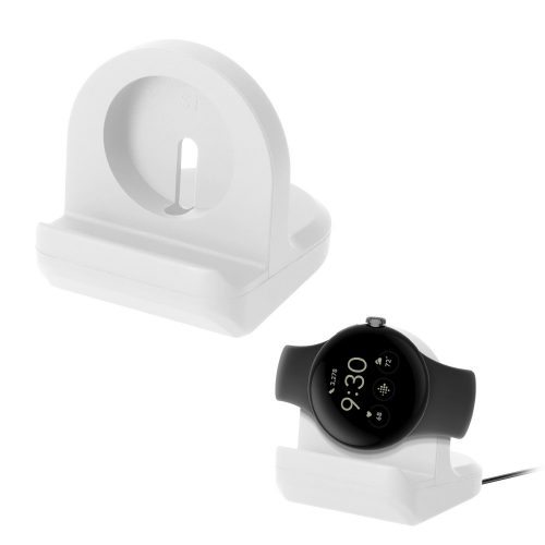 Docking stand Kwmobile pentru Google Pixel Watch 2, Alb, Silicon, KWM0000259O002C