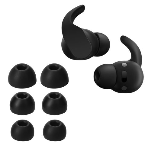 Set 6 Varfuri de schimb Kwmobile pentru Beats Fit Pro, Negru, Silicon, KWM0000259Q001C