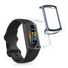 Set 2 Huse Kwmobile pentru Fitbit Charge 6/Charge 5, Transparent/Albastru inchis, Silicon, KWM0000144U006C