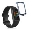 Set 2 Huse Kwmobile pentru Fitbit Charge 6/Charge 5, Transparent/Albastru inchis, Silicon, KWM0000144U006C