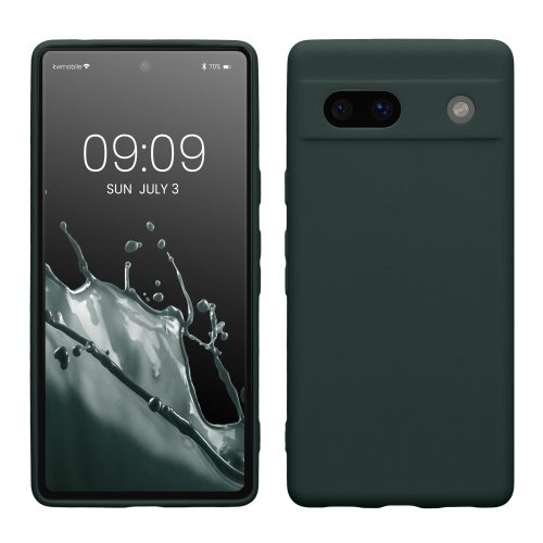 Husa Kwmobile pentru Google Pixel 7a, Verde inchis, Silicon, KWM000019YF018C