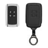 Husa Cheie Auto Kwmobile pentru Renault 4 Butoane - Smart Key, Negru, Piele naturala, KWM0000259Y001C