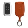 Husa Cheie Auto Kwmobile pentru Renault 4 Butoane - Smart Key, Maro, Piele naturala, KWM0000259Y002C