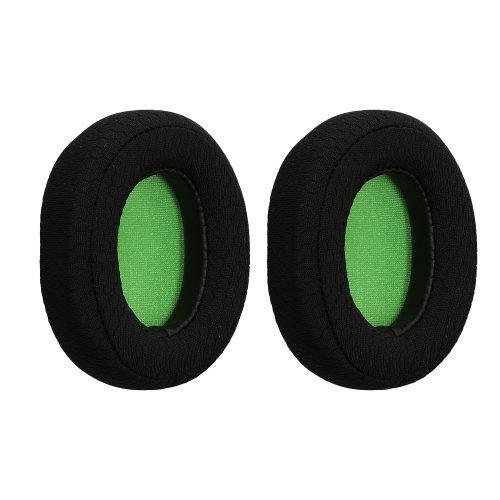 Set 2 Perne de urechi Kwmobile pentru PDP LVL30, Negru/Verde, Mesh, KWM000025AJ001C