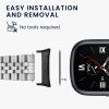 Set 4 Adaptori prindere curea de 20 mm Kwmobile pentru Honor Watch 4, Argintiu/Negru, Otel, KWM000025AZ001C