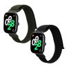 Set 2 Curele Kwmobile pentru Xiaomi Redmi Watch 4 / Band 8 Pro, Negru/Verde inchis, Nylon, KWM000025BE002C