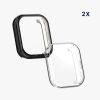 Set 2 Huse Kwmobile pentru Amazfit Active, Transparent/Negru, Silicon, KWM000025BI001C