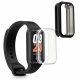 Set 2 Huse Kwmobile pentru Xiaomi Smart Band 8 Active/Redmi Band 2, Transparent/Negru, Silicon, KWM000025BJ001C