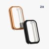 Set 2 Huse Kwmobile pentru Xiaomi Smart Band 8 Active/Redmi Band 2, Negru/Auriu, Silicon, KWM000025BJ002C