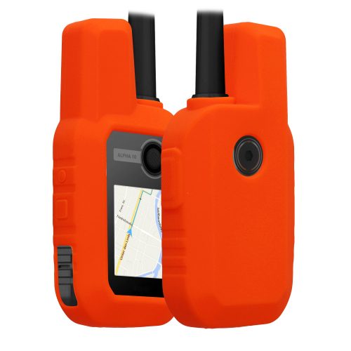 Husa de protectie Kwmobile pentru Garmin Alpha 10, Portocaliu, Silicon, KWM000025BL002C