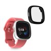 Set 2 Huse Kwmobile cu sticla securizata pentru Fitbit Versa 4/Sense 2, Negru/Argintiu, Plastic, KWM000024UJ004C