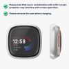 Set 2 Huse Kwmobile cu sticla securizata pentru Fitbit Versa 4/Sense 2, Negru/Argintiu, Plastic, KWM000024UJ004C