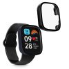 Set 2 Huse Kwmobile cu sticla securizata pentru Xiaomi Redmi Watch 3 Active / Redmi Watch 3 Lite, Negru/Albastru inchis, Plastic, KWM000024ZD003C