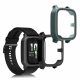 Set 2 Huse Kwmobile cu sticla securizata pentru Garmin Venu Sq 2 Music, Negru/Verde, Plastic, KWM000024ZF004C