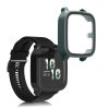 Set 2 Huse Kwmobile cu sticla securizata pentru Garmin Venu Sq 2 Music, Negru/Verde, Plastic, KWM000024ZF004C