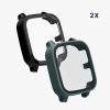 Set 2 Huse Kwmobile cu sticla securizata pentru Garmin Venu Sq 2 Music, Negru/Verde, Plastic, KWM000024ZF004C