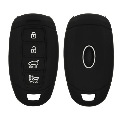 Husa Cheie Auto Kwmobile pentru Hyundai 4 Butoane, Negru, Silicon, KWM000025DZ001C