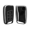 Husa Cheie Auto Kwmobile pentru VW 3 Butoane, Negru/Argintiu, Silicon, KWM000025EN002C