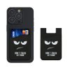 Set 2 Card pocket Kwmobile pentru telefoane, Negru/Alb, Silicon, KWM000020MC001C