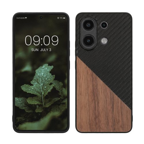 Husa Xiaomi Redmi Note 13, Maro/Negru, Lemn, KWM000020NJ001C