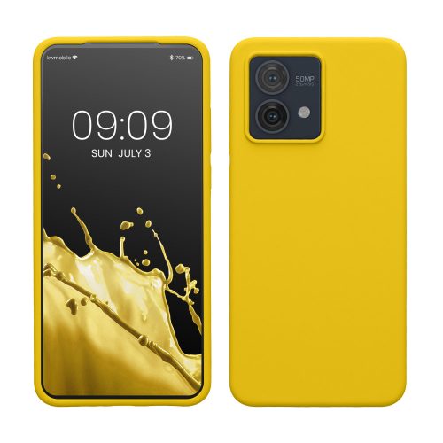 Husa Kwmobile pentru Motorola Moto G84, Galben, Silicon, KWM000022NO007C