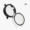 Set 2 Huse Kwmobile cu sticla securizata pentru Huawei Watch GT2 (42mm), Transparent/Negru, Plastic, KWM000011XH003C