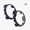 Set 2 Huse Kwmobile cu sticla securizata pentru Garmin Forerunner 965, Negru/Albastru inchis, Plastic, KWM0000194R003C