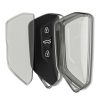 Husa Cheie Auto Kwmobile pentru VW 3 Butoane, Transparent/Negru, Silicon, KWM000025JH002C