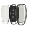 Husa Cheie Auto Kwmobile pentru Hyundai 3 Butoane - Keyless Go, Transparent/Negru, Silicon, KWM000025JI001C