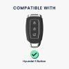 Husa Cheie Auto Kwmobile pentru Hyundai 3 Butoane - Keyless Go, Transparent/Negru, Silicon, KWM000025JI001C