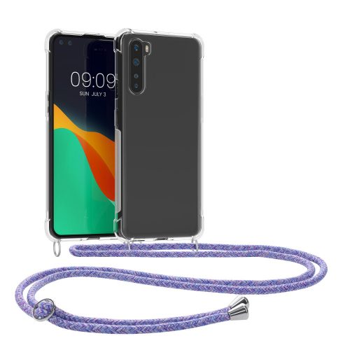 Husa Kwmobile pentru OnePlus Nord, Silicon, Transparent/Mov, 51875.108