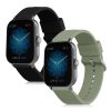 Set 2 curele pentru Huami Amazfit GTS 3/Amazfit GTS 2/Amazfit GTS, Kwmobile, Negru/Verde, Silicon, 52696.13