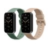 Set 2 Curele pentru Xiaomi Mi Band 7 Pro, Kwmobile, Verde/Roz, Silicon, 59602.03