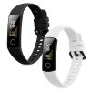 Set 2 Curele pentru Honor Band 5/Band 4, Kwmobile, Negru/Alb, Silicon, 59596.01