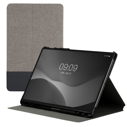 Book Cover kwmobile pentru Huawei MatePad Pro 12.6" , Textil, Gri/Negru, 55706.22