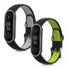 Set 2 curele kwmobile pentru Xiaomi Mi Smart Band 6/Mi Band 6/Band 5, Silicon, Gri/Verde, 59792.02