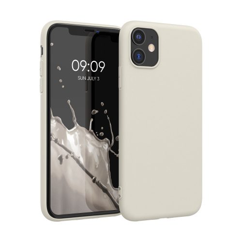 Husa kwmobile pentru Apple iPhone 11, Silicon, Alb, 49787.204