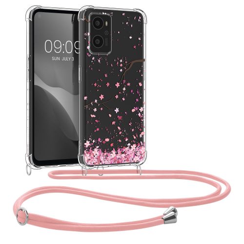 Bumper kwmobile pentru OPPO A76, Silicon, Transparent/Roz, 60042.01